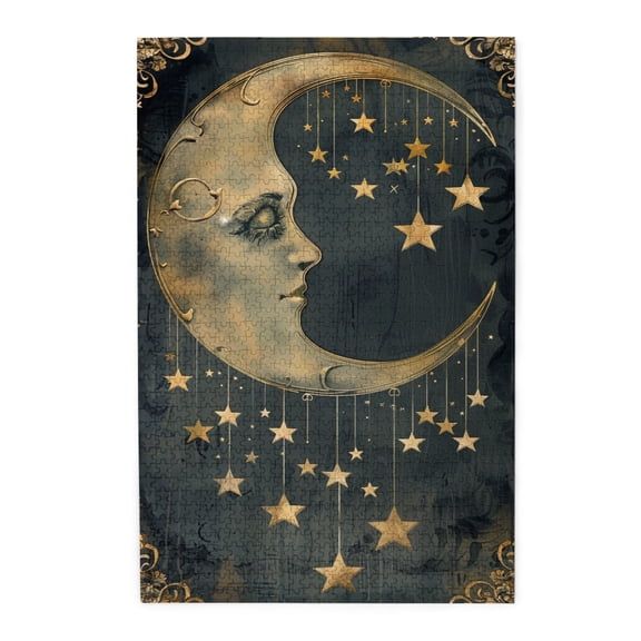 1000 PCS Exquisite Cosmic Moon 1000 Piece Puzzle For Adults,Puzzles Suitable For Entertaining With Family During Holidays,Relax And Enjoy The Fun Of Solving Puzzles,Unique Moon Wooden Jigsaw Puzzles