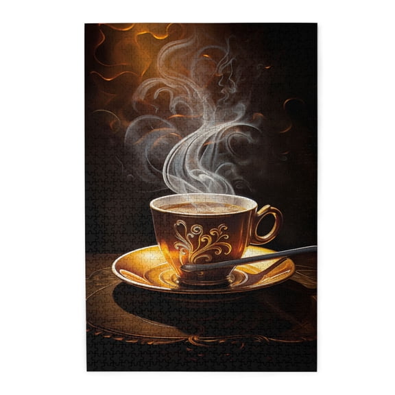 1000 PCS Exquisite Hot Chocolate 1000 Pieces Wooden Jigsaw Puzzles,Funny Artwork For Adults,Featuring Exquisite And Beautiful Illustrations,Depict A Cup Of Hot Cocoa,Challenging Brain Exercise