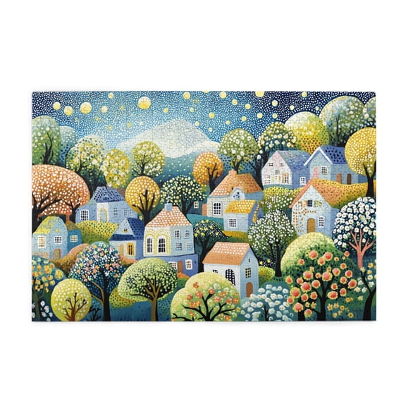 1000 PCS Fairy Tale Town 1000 Piece Jigsaw Puzzles,Creative Activity Hobbies For Adults,Relieve Stress And Enjoy The Fun Of Solving Puzzles,Modern Style Wooden Puzzle,Family Leisure