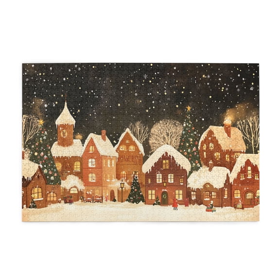 1000 PCS Fantasy Christmas Eve Puzzles For Adults 1000 Pieces,Puzzles Suitable For Entertaining With Family During Holidays,Enjoy The Puzzle Solving Process,Charm Christmas Decor Wooden Puzzle Game
