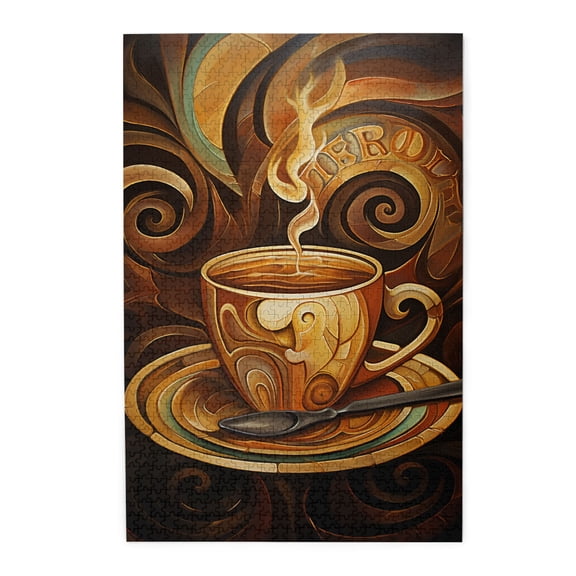 1000 PCS Fantasy Coffee Puzzles For Adults 1000 Pieces,Stress Relieving Pleasure,Whimsical Wooden Jigsaw Pieces,Funny Coffee Stress Relieving Puzzle,Enjoy The Puzzle Solving Process