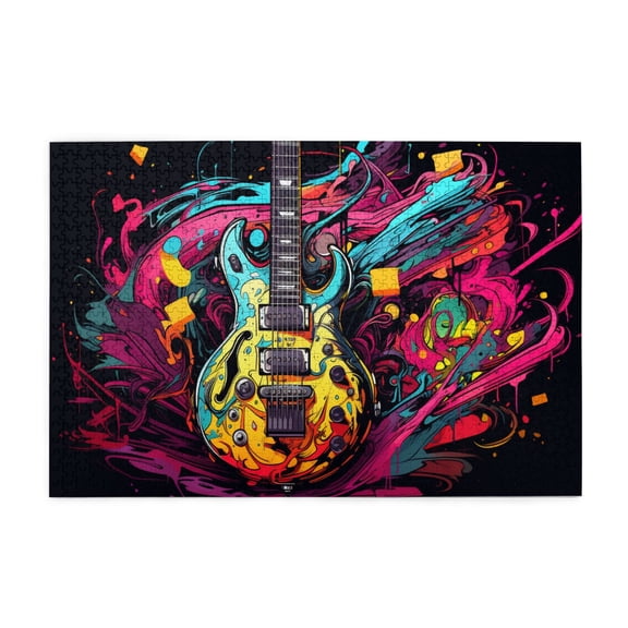 1000 PCS Fantasy Guitar 1000 Pcs Adults Wooden Puzzles,Charming Artwork For Music Lovers,Home Wall Decoration,Leisure Entertainment Unwind,Creative Activity Hobbies For Adults