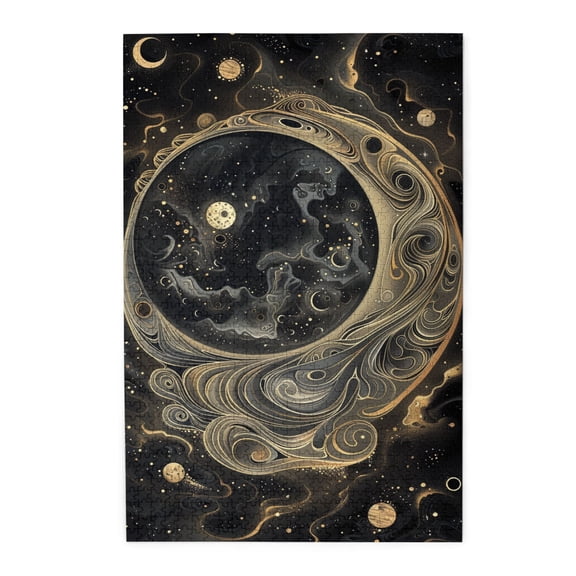 1000 PCS Fantasy Moon Universe Puzzles For Adults 1000 Pieces,Creative Activity Hobbies For Adults,Relax And Enjoy The Fun Of Solving Puzzles,Exquisite Moon Wooden Puzzle Game,Stunning Artwork