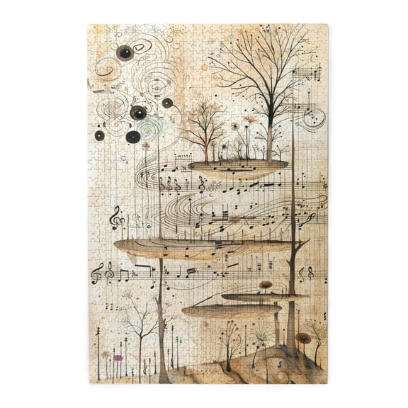 1000 PCS Fantasy Sheet Music Score Jigsaw Puzzles 1000 Pieces,Challenging Brain Exercise,Family Leisure,Stress Relief And Entertainment,Adults Wooden Jigsaw Puzzles,Unique And Beautiful Design