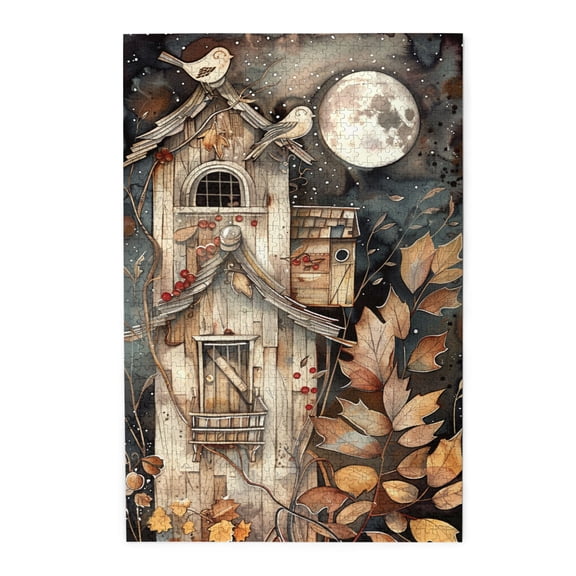 1000 PCS Fantasy Tree House Night 1000 Piece Puzzle For Adults,Challenging Brain Exercise,Whimsical Wooden Jigsaw Pieces,Enjoy The Puzzle Solving Process,Creative Activity Hobbies For Adults