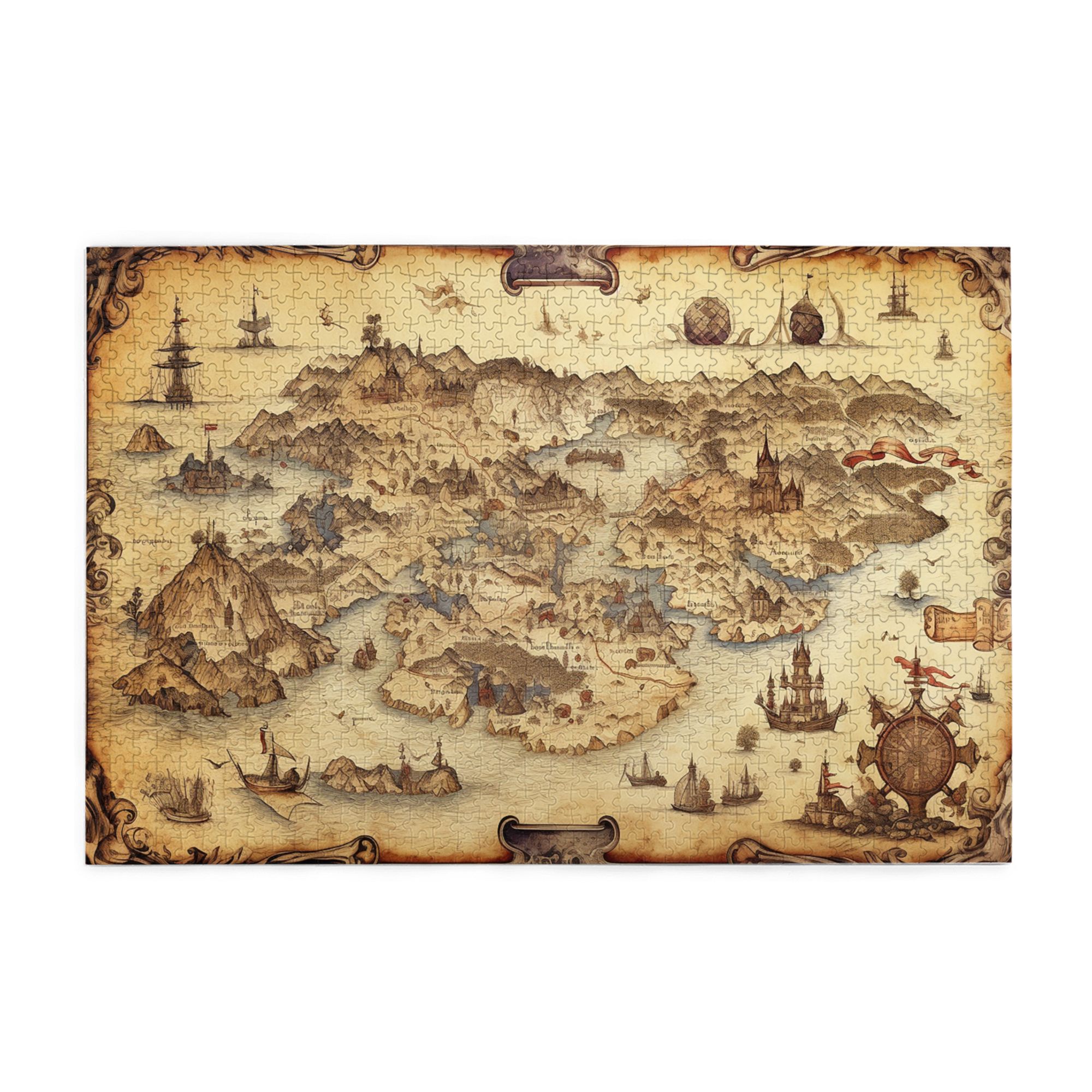 1000 PCS Fantasy World Exploration Map 1000 Piece Vintage Puzzles,A Map ...
