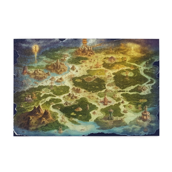 1000 PCS Fantasy World Map Puzzles For Adults 1000 Pieces,Imaginative Puzzles,Family Stress Relief Recreation,Adult Wooden Puzzles,Great For Relaxation And Display For Puzzle Enthusiast