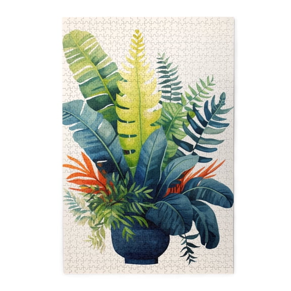 1000 PCS Fern potted plants 1000 piece puzzle for adults,Challenging Brain Exercise,Vibrant Design,Exquisite Fern potted plants High difficulty puzzle 1000 Piece,Classic Wooden Puzzle Game 1000 Piece
