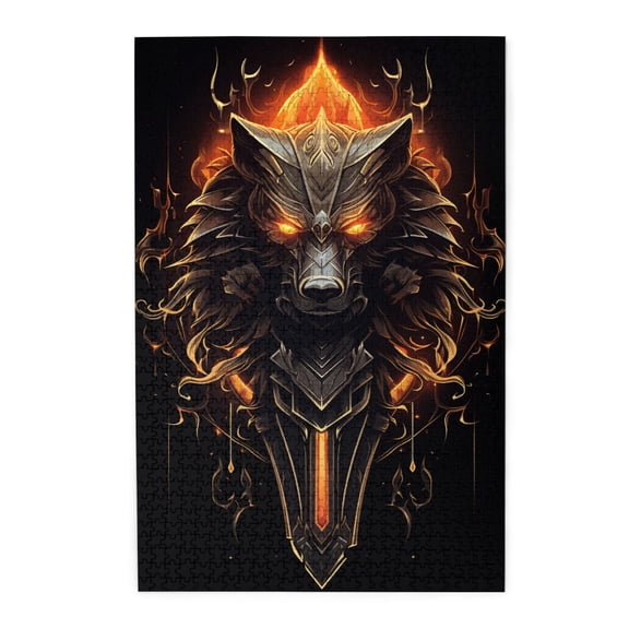 1000 PCS Fierce Wolf Head Puzzles For Adults 1000 Pieces,Challenging Brain Exercise,Creative Activity Hobbies For Adults,Classic Animal Wooden Puzzle For Home Wall Decor,Relax Yourself
