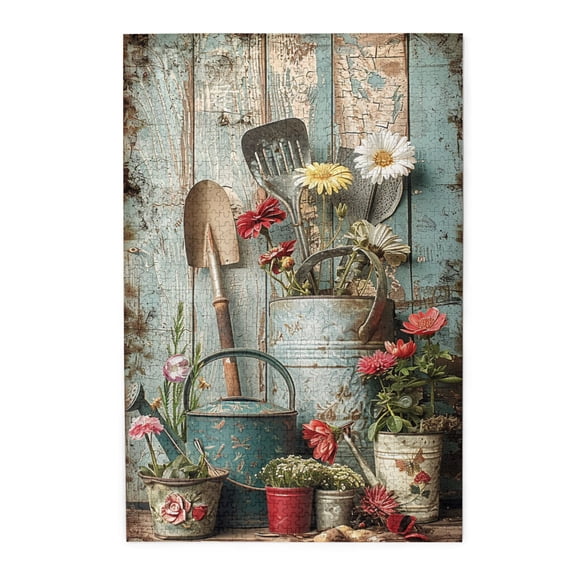 1000 PCS Flower Planting tools puzzles for adults 1000 pieces,Challenging Brain Exercise,Unique and Beautiful Design,Classic Flower Planting tools Wooden Puzzle 1000 Piece,Stress relieving puzzle