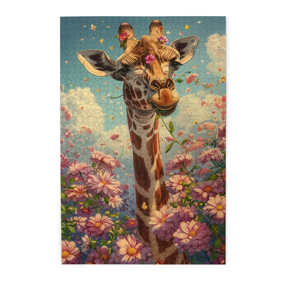 1000 PCS Flower & giraffe Wooden puzzles for adults 1000 pieces,Challenging Brain Exercise,Unique and Beautiful Design,1000 Piece Jigsaw Puzzle for Adults Challenging Puzzle Perfect for Game Nights