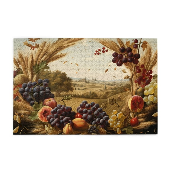 1000 PCS Fruits & Wheat Fields Wooden Puzzles For Adults 1000 Pieces,Stunningly Vibrant Colors,Funny Fruits & Wheat Fields Stress Relieving Puzzle 1000 Piece,Classic Gift For Pastoral Lift Enthusiast