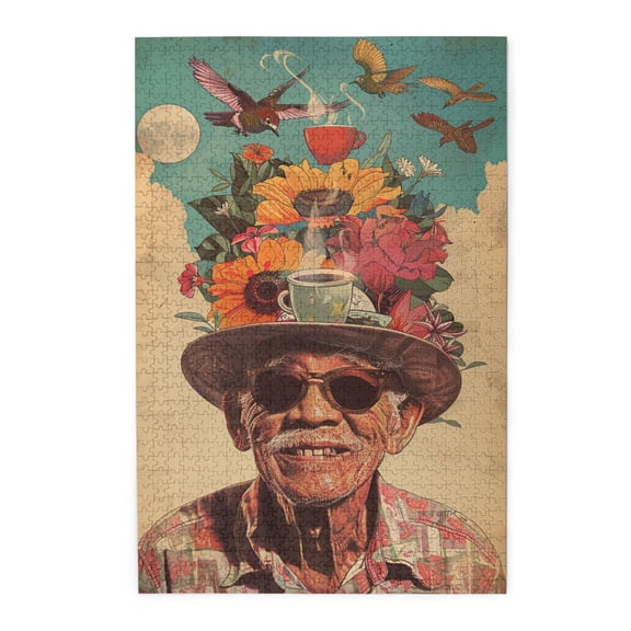 1000 PCS Fun Elderly Wooden Puzzles 1000 Piece,Vintage color whimsical Jigsaw Pieces,Enjoy the puzzle solving process,Relax yourself,Puzzles suitable for entertaining with family during holidays