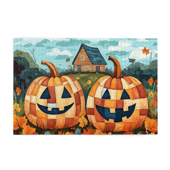 1000 PCS Fun Manor Pumpkin Wooden Puzzles For Adults 1000 Pieces,Wonderful Imagination,Unique And Beautiful Design,Classic Pumpkin Holiday Decor Puzzle 1000 Piece,Creative Activity Hobbies For Adults
