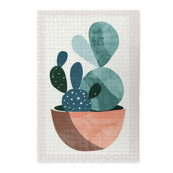 1000 PCS Funny Cactus potted plant 1000 piece Wooden puzzle for adults,Stress relieving pleasure,Brain Challenge,Exquisite Plant Art Stress relieving puzzle,Gift for Plant & Puzzle Lovers,Fun Puzzles