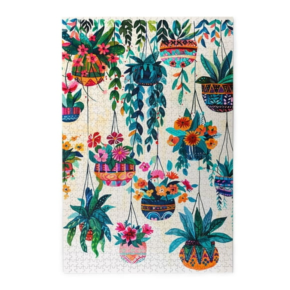 1000 PCS Funny Hanging Potted Plants - 1000 Piece Plant Jigsaw Puzzles,Challenging Brain Exercise,Enjoy The Puzzle Solving Process,Beautiful Potted Plant Puzzle As Home Decoration,Fun Wooden Puzzle