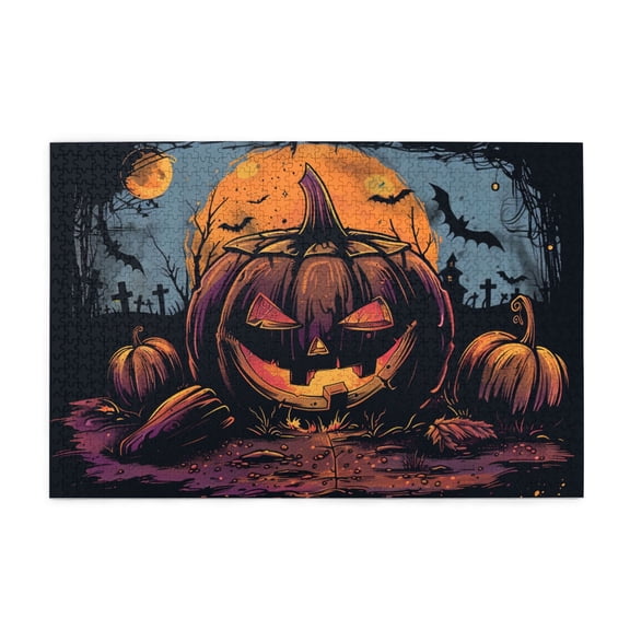 1000 PCS Funny Pumpkin Head Wooden Puzzles For Adults 1000 Pieces,Unique And Beautiful Design,Chic Holiday Gifts,High Difficulty Puzzle,Modern Style Pumpkin Head Wood Puzzle,For Pumpkin Head Lovers