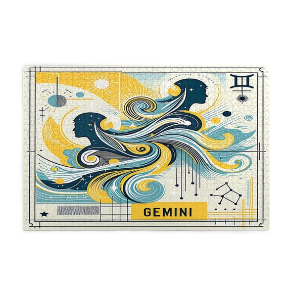 1000 PCS Gemini In The Zodiac - 1000 Piece Charm Jigsaw Puzzles,Ideal For Relaxation And Family Fun,Great For Relaxation And Display For Puzzle Enthusiast,Adults Wooden Puzzle