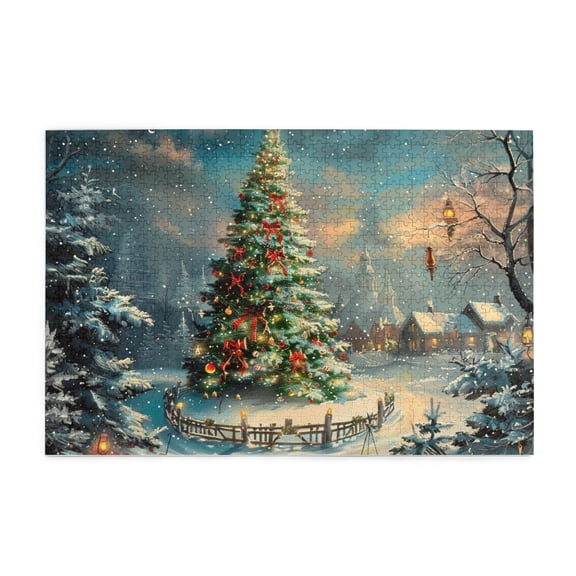 1000 PCS Gorgeous Christmas Tree Wooden Puzzles For Adults 1000 Pieces,Challenging Brain Exercise,1000 Piece Jigsaw Puzzle For Adults Challenging Puzzle Perfect For Game Nights,Gift For Puzzle Lovers