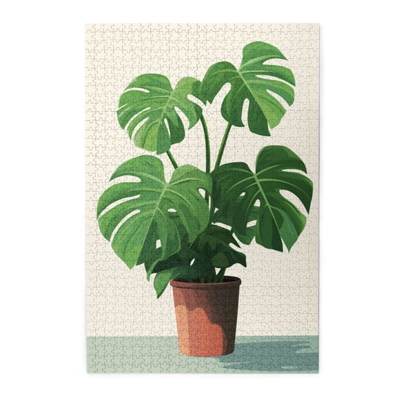 1000 PCS Green Plant Potted 1000 piece puzzle for adults,Brain Challenge,Funny Artwork for Adults,Enjoy the puzzle solving process,Classic Plant Turtle backed bamboo Puzzle Game,Stunning Artwork