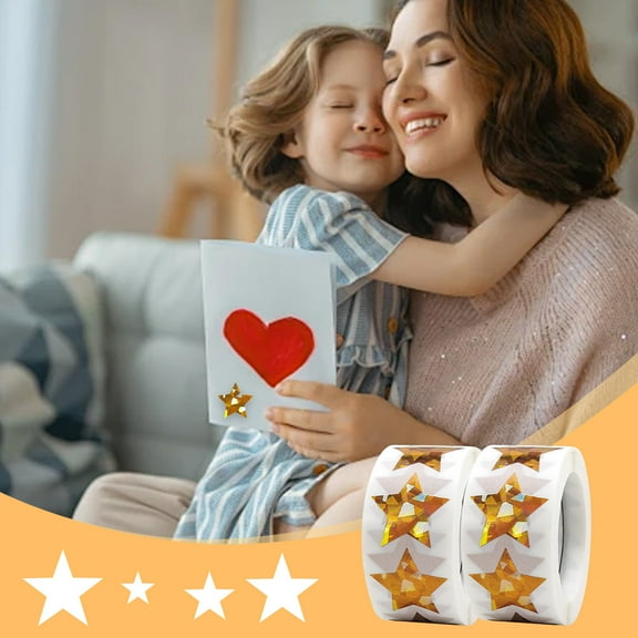 1000 PCS Holographic Gold Star Stickers, 1 inch Self Adhesive Metallic Glitter Foil Stickers Sparkly Star Sticker Reward Behavior Chart Labels for Kids Students Teachers Supplies
