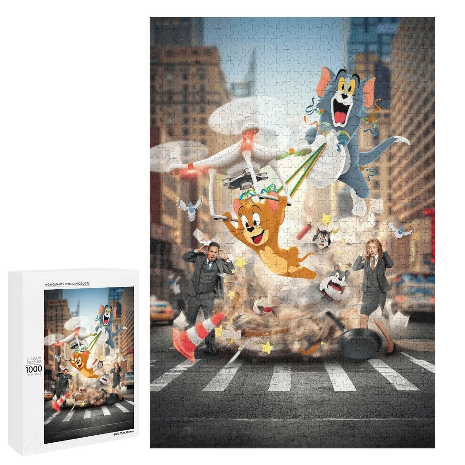 1000 PCS Jigsaw Puzzle - Tom And Jerry Puzzle Enthusiasts - Walmart.com