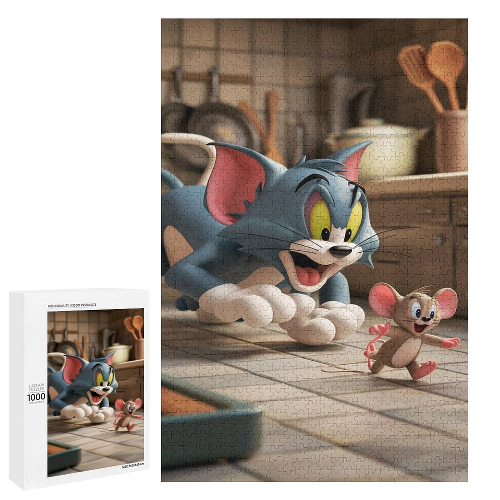 1000 PCS Jigsaw Puzzle - Tom And Jerry Puzzle Enthusiasts - Walmart.com