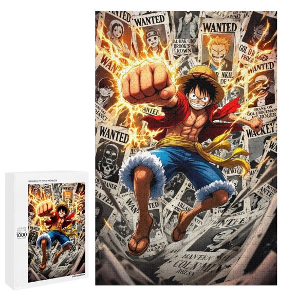 1000 PCS Jigsaw Puzzle One Piece Luffy Wooden Puzzle Challenging Game Fun Artwork For Family Friends Gifts
