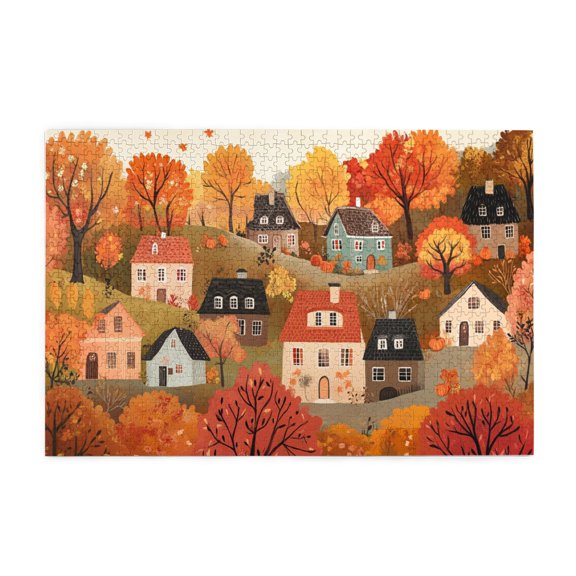 1000 PCS Jigsaw Puzzles 1000 Pieces Villa Autumn Scenery,Creative Activity Hobbies For AdultsVibrant Scenery Wooden Jigsaw Puzzles,Puzzles Suitable For Entertaining With Family During Holidays