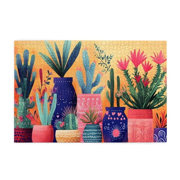 1000 PCS Jigsaw Puzzles 1000 Pieces Cactus Blossom,Creative Activity Hobbies For Adults,Funny Cactus Blossom Wooden Puzzle,Great For Relaxation And Display For Puzzle Enthusiasts,Stunning Artwork