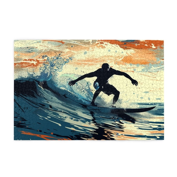 1000 PCS Jigsaw Puzzles 1000 Pieces Surfers,Challenging Brain Exercise,Unique Artwork For Adults,Enchanting Surfers High Difficulty Puzzle 1000 Piece,Impossible Hard Difficult Challenging Puzzles