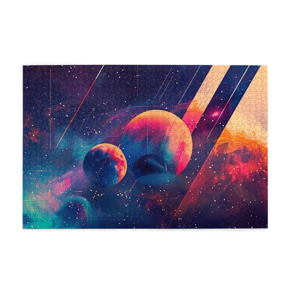 1000 PCS Jigsaw Wooden Puzzles 1000 Pieces Cosmic Planet,Stunning Artwork Of Adults,Exquisite Cosmic Planet Modern Art Wood Puzzle,High Difficulty Puzzle,Gift For Space Lovers,Stress Relieving Puzzle