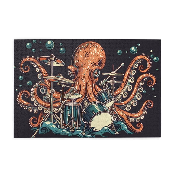 1000 PCS Jigsaw Wooden Puzzles 1000 Pieces The Music Time Of Squid,Great For Relaxation And Display For Puzzle Enthusiasts,Classic Music Time Of Squid Funny Puzzle,Gift For Puzzle & Music Enthusiast