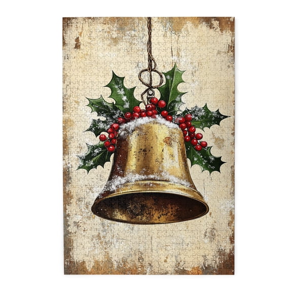 1000 PCS Jingle bells jigsaw puzzles 1000 pieces,Brain Challenge,Enjoy the puzzle solving process,Classic jigsaw puzzles Wooden Stress relieving puzzle,Enchanting Christmas Gift,for Puzzle Lovers