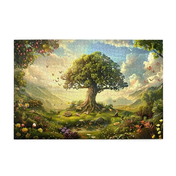 1000 PCS Large trees by the lake jigsaw puzzles 1000 pieces,Impossible Hard Difficult Challenging Puzzles for Adults,for Puzzle Lovers Gift,lake,grove & Flower,Animal 1000 piece Wood puzzle for adults