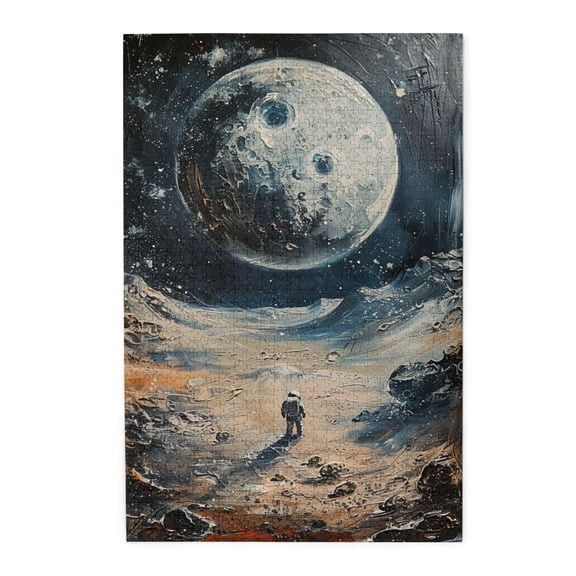 1000 PCS Lonely Moon Astronaut 1000 Piece Puzzle For Adults,Brain Challenge,Imaginative Wooden Puzzles,Feel The Loneliness Of The Universe,Impossible Hard Difficult Challenging Puzzles For Adults