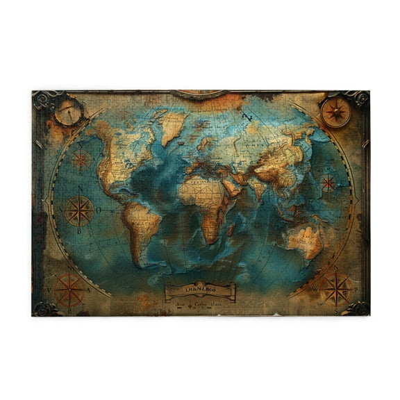 1000 PCS Medieval Times Earth Map Wooden Puzzles For Adults 1000 Pieces,Impossible Hard Difficult Challenging Puzzles For Adults,Gift For Vintage Art Collector,Creative Activity Hobbies For Adults