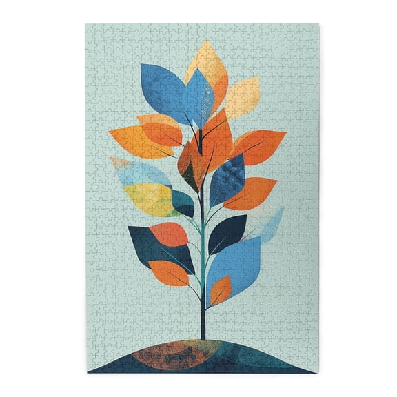 1000 PCS Modern Art Colored Leaves Wooden Puzzles 1000 Piece,Unique And Beautiful Design,Wonderful Imagination,Beautiful Leaves Stress Relieving Puzzle Game,For Friends And Family,Stunning Artwork
