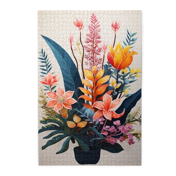 1000 PCS Modern Art Potted Plants 1000 Piece Wooden Puzzle For Adults,Brain Challenge,Enjoying The Puzzle Process Brings Physical And Mental Pleasure,Great For Relaxation And Display For Plant Lovers