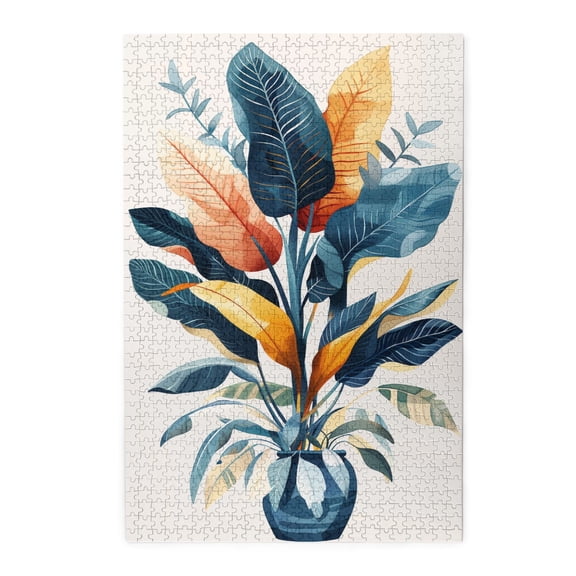 1000 PCS Modern Art flower Plant Potted puzzles for adults 1000 pieces,Funny Artwork for Adults,Enjoy the puzzle solving process,Enchanting Potted Wooden jigsaw puzzles,Gift for Flower & Puzzle Lover
