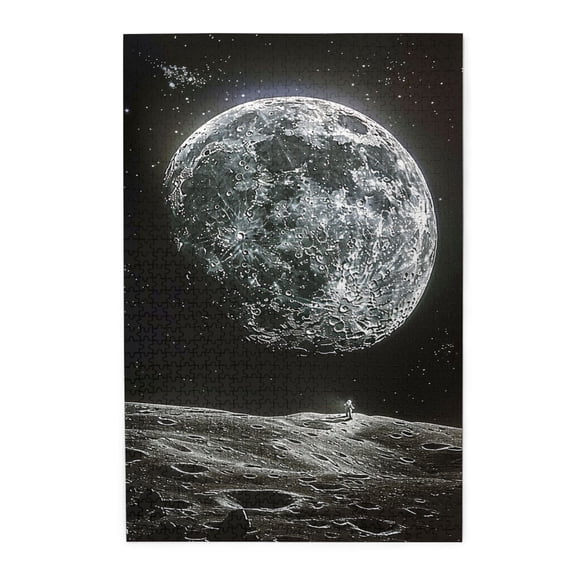 1000 PCS Moon Astronauts - 1000 Piece Wooden Jigsaw Puzzles,Stress Relieving Pleasure,Wonderful Imagination,The Astronauts On The Peculiar Moon Are Truly Immersive,Enjoy The Puzzle Solving Process