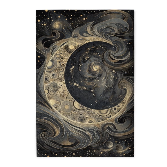 1000 PCS Moon Texture Pattern Wooden Puzzles For Adults 1000 Pieces,Impossible Hard Difficult Challenging Puzzles For Adults,Feature By Unique And Beautiful Illustrations, Depicting A Round Of Moon