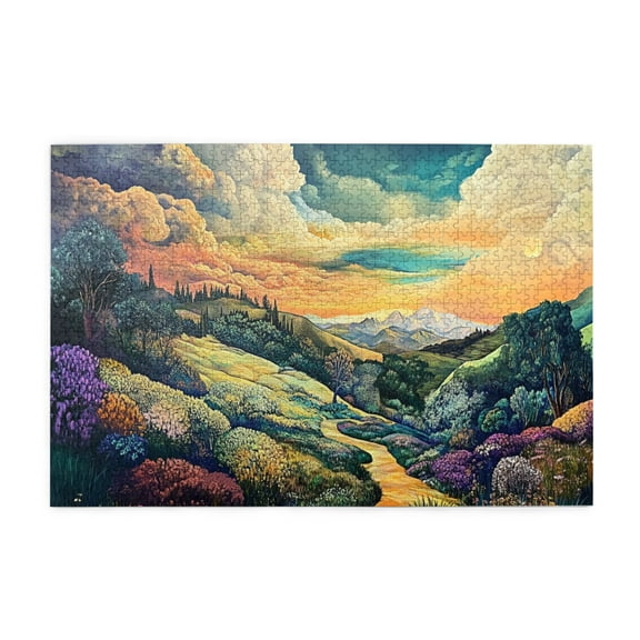 1000 PCS Mountain And Forests Paths Puzzles For Adults 1000 Pieces,Challenging Brain Exercise,Impossible Hard Difficult Challenging Puzzles For Adults,Funny Paths Wooden Puzzle,Adults Jigsaw Puzzles