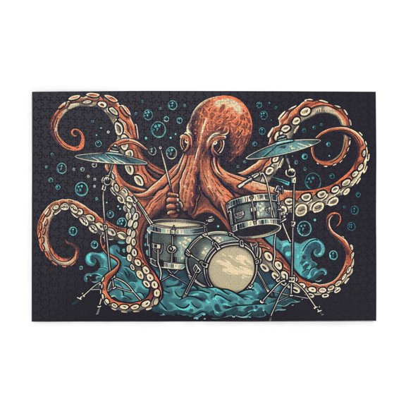 1000 PCS Music Time Of Squid 1000 Piece Wooden Puzzle,Stunning Artwork Of Adults,Challenging Brain Exercise,Exquisite Music Time Of Squid Puzzle,Gift For Puzzle & Squid Lovers,Stress Relieving Puzzle