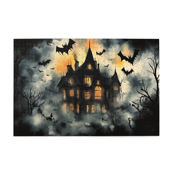 1000 PCS Mysterious Castle Villa Wooden Puzzles For Adult 1000 Pieces,That Come Together As One Holiday Image,Create A Festive Atmosphere,Puzzles Suitable For Entertaining With Family During Holidays