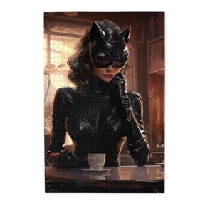 1000 PCS Mysterious Masked Woman Wooden Puzzles 1000 Pieces,Brain Challenge,Unique And Beautiful Design,Characterized By Beautiful And Mysterious Illustrations,Depicting A Sexy Masked Woman