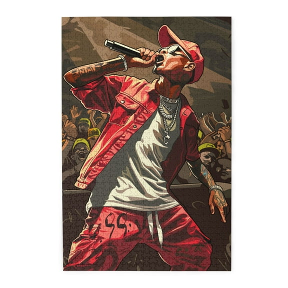 1000 PCS Passionate Rapper 1000 Pcs Jigsaw Puzzles For Adults,Family Leisure,Stress Relief And Entertainment,Funny Rapper Wooden Puzzle For Home Wall Decor,Challenging Brain Exercise