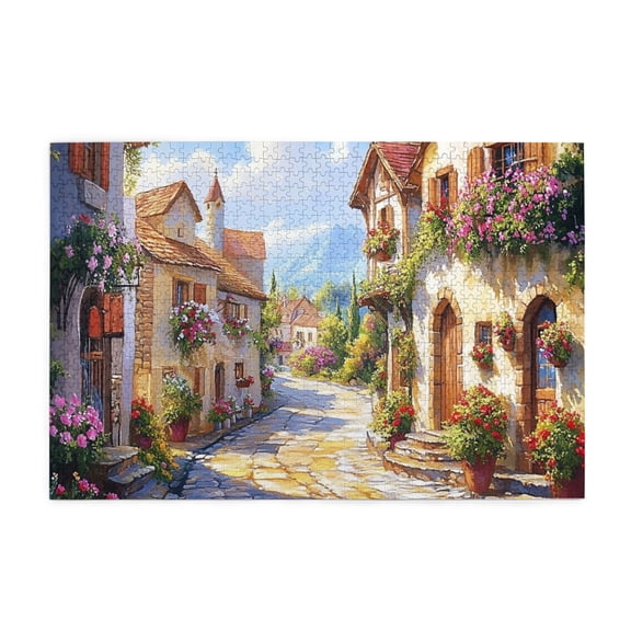 1000 PCS 1000 Piece Jigsaw Puzzles European Town,Funny Adults Jigsaw Puzzles,It'S Like Being There,Stress Relieving Pleasure,Adults Wooden Puzzle,Every Piece Is Unique