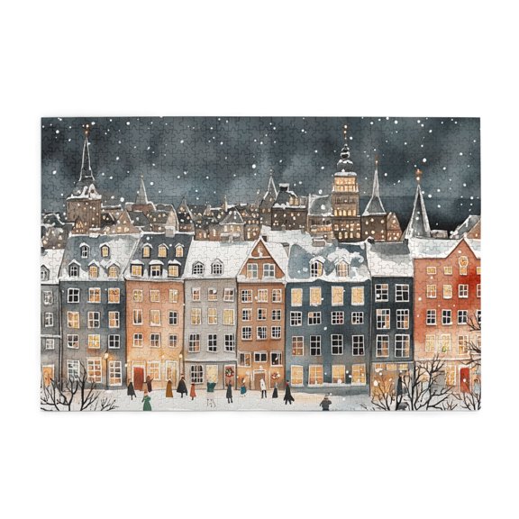 1000 PCS 1000 Piece Puzzle For Adults Snow Scene Illustration,Unique And Beautiful Design,Stress Relieving Pleasure,Funny Snow Scene Wooden Puzzles,Great For Relaxation And Display For Puzzle Lovers