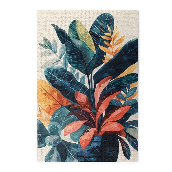 1000 PCS 1000 Piece Vibrant Jigsaw Puzzle flowers Plant Potted,Enjoy the puzzle solving process,Brain Challenge,Modern Art Flower Potted Wooden jigsaw puzzles,Creative Activity Hobbies for Adults